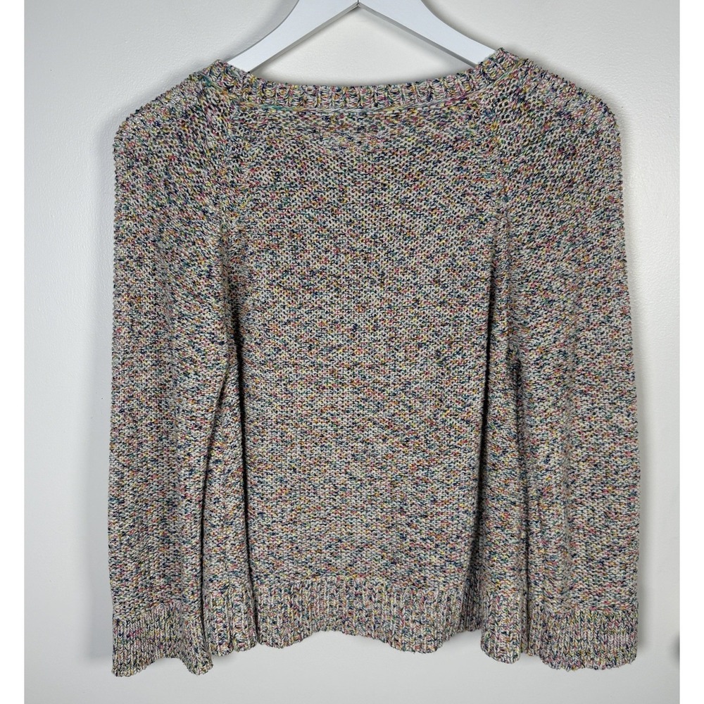 Lou & Grey Confetti Cake Pink Metallic Knit Boxy Crew Neck Cotton Blend Sweater‎ - Picture 4 of 10